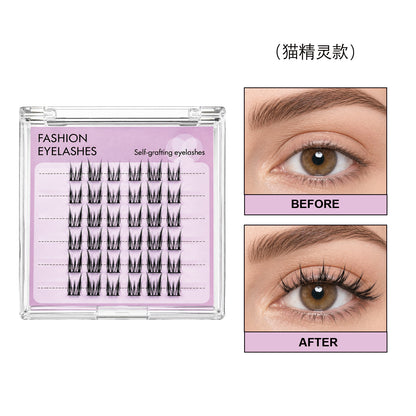 Self-Adhesive Cat Elf False Eyelashes - 36PCS - Image 1