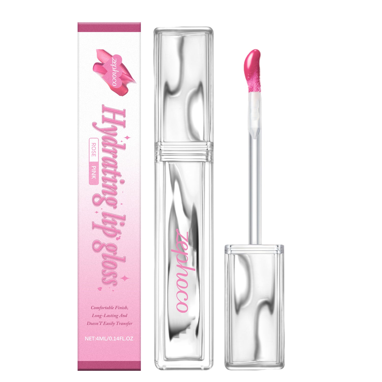 Long-Lasting Hydrating Lip Gloss - Rose Pink - Image 1
