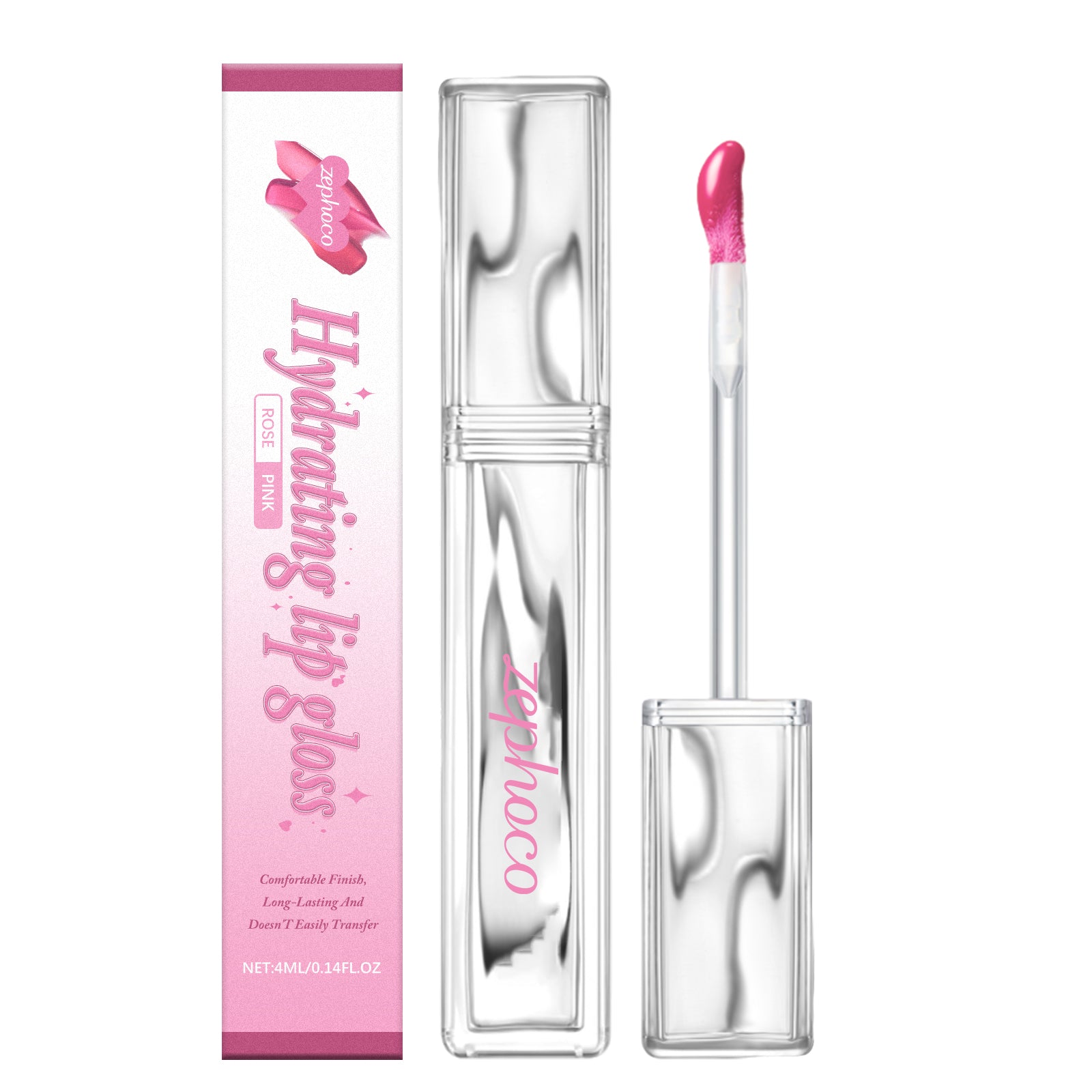 Long-Lasting Hydrating Lip Gloss - Rose Pink - Image 1